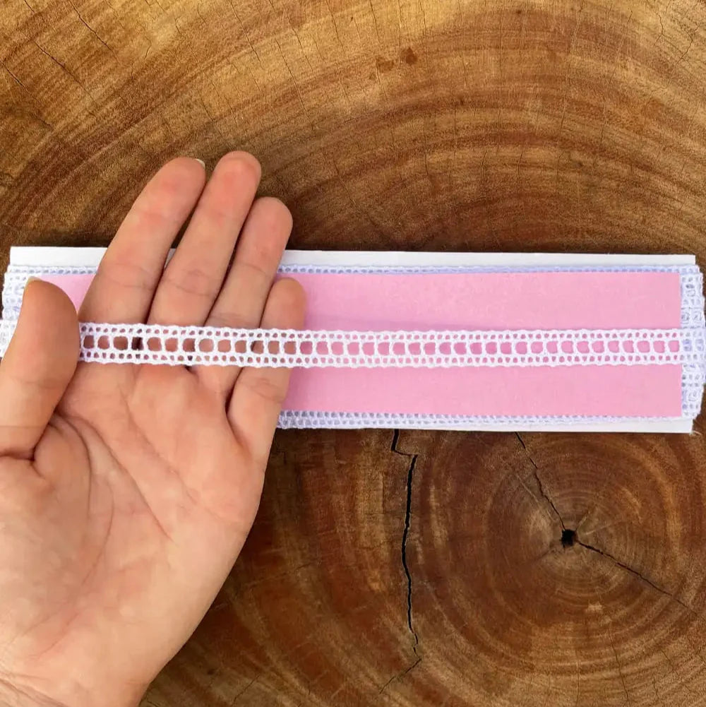 Renda de algodão branca - Largura: 1,2 Centímetros - 10 Metros